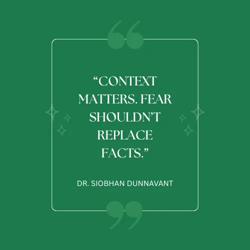 A quote by Dr. Shobhan Dunnavant on a green background.