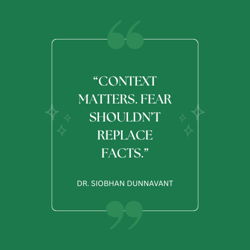 A quote by Dr. Shobhan Dunnavant on a green background.